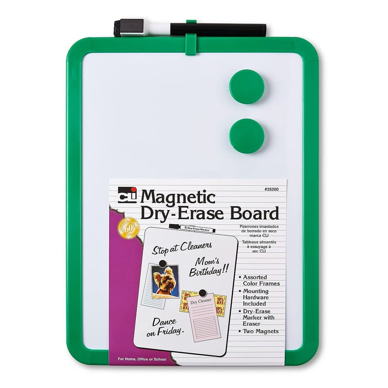 Charles Leonard Framed Magnetic Dry Erase Board with Marker & Magnets, Assorted Colors, 8.5" x 11" - Image 3